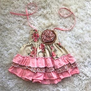 Girls Size 7 Mustard Pie Floral Dress Top- Wore Once